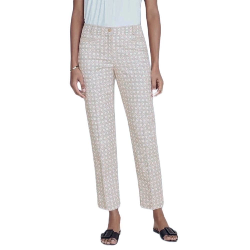 {Ann Taylor} "The Cotton Crop Pant" Mid Rise Straight Leg Stretch Trousers Pants